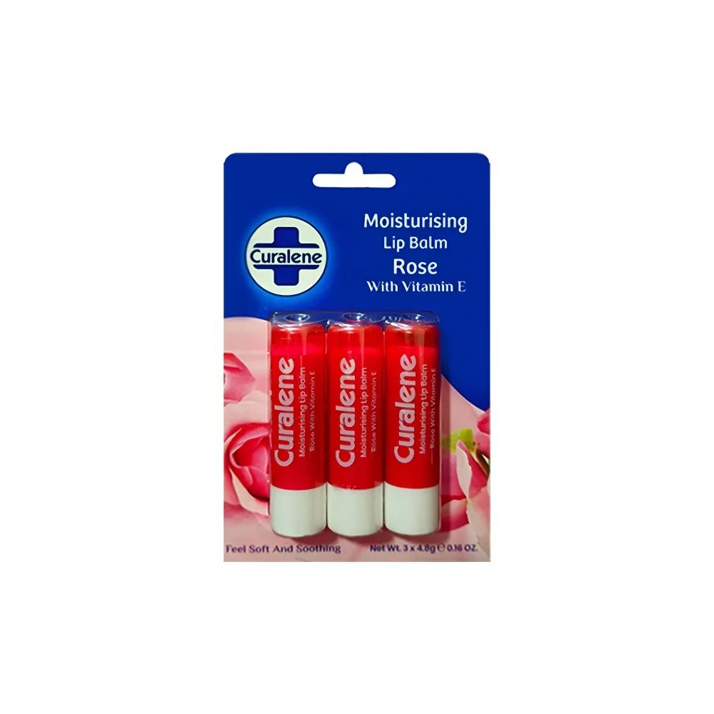 Curalene Lip Balm Rosy 4.8gm Pocket Size 3pk x 12pcs