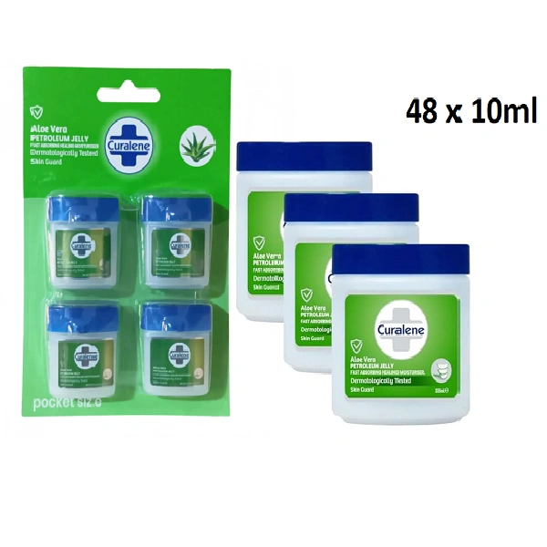 Curalene Aloe Vera Petroleum Jelly 48 x 10ml Pocket Size Pots