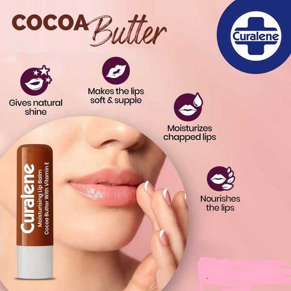 Curalene Moisturising Lip Balm Cocoa Butter & Vitamin E 12x (3 x 4.8g)