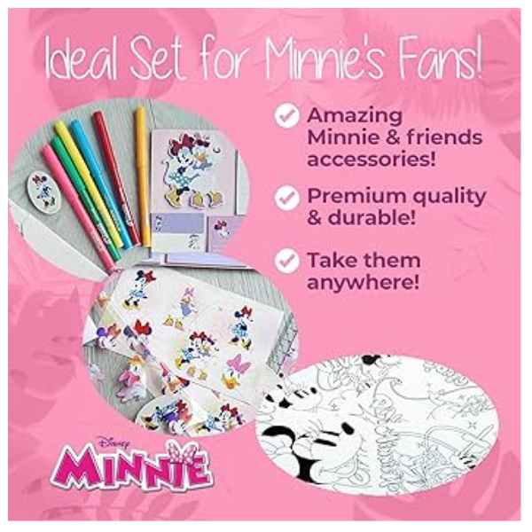 Disney Minnie Mouse Travel Painting Table Pens And stickers Set for Girls
