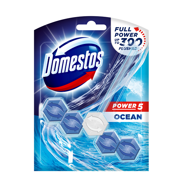 Domestos Power 5 Ocean Toilet Rim Block 55g