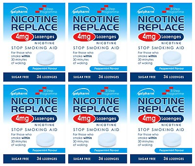 Galpharm Nicotine Replace 4mg Lozenges Peppermint 36 Pcs (6 x Boxes = 216 Pcs)