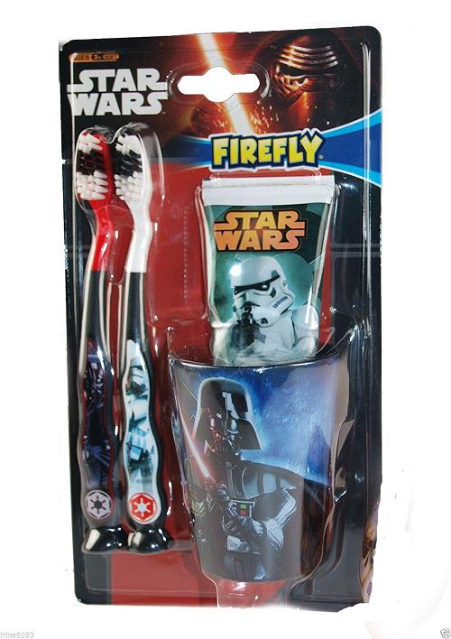 Disney Star Wars Firefly Dental Gift Set 2x Toothbrush + 75ml Toothpaste & Beaker - 3 Years + (x6)