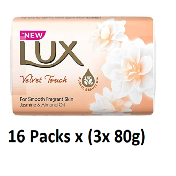Lux Soap Bars Velvet Touch 16 Packs x (3x 80g)