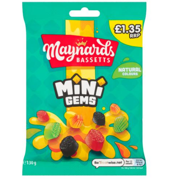 Maynards Bassetts Mini Gems 130g