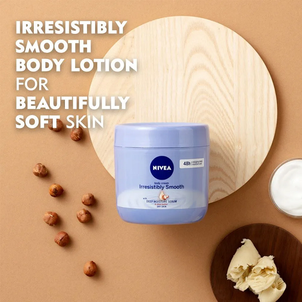 Nivea Irresistibly Smooth Body Cream Shea Butter 400ml Tub