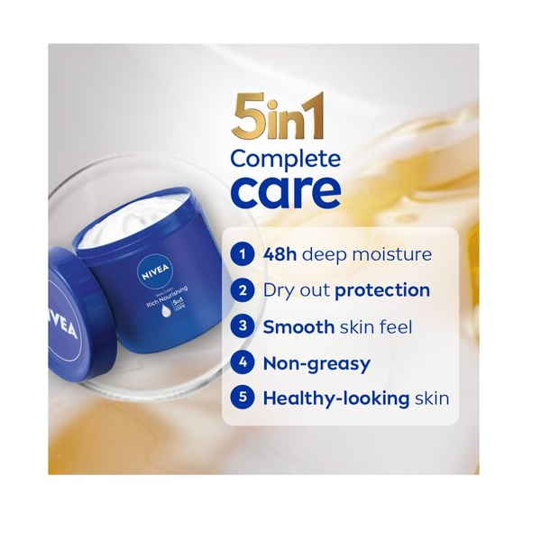 Nivea Rich Nourishing Body Cream 5 In 1 Care 400ml Tub