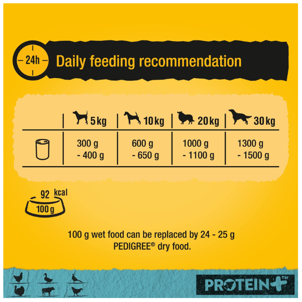 Pedigree Protein Plus Wet Dog Food Mixed Selection in Loaf 6 x 400g