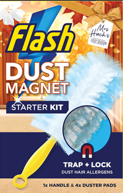 Mrs Hinch Cosy Season Flash Dust Magnet Starter Kit - Dust Magnet Duster & Refills