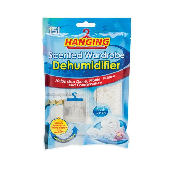 151 Hanging Scented Wardrobe Dehumidifier Fresh Linen 180g