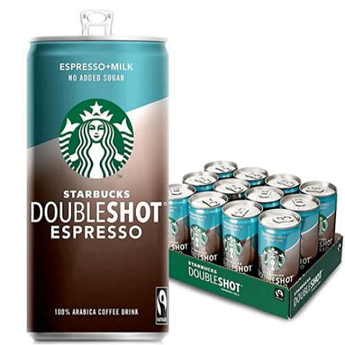 Starbucks Coffee Doubleshot Espresso + Milk No Added Sugar Iced Coffee (12x 200ml)