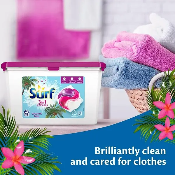 Surf 3 in 1 Washing Capsules Coconut Bliss 3 x 18 Washes