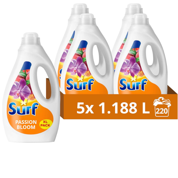 Surf Passion Bloom Liquid Laundry Detergent, 5 x 44 Washes 1188ml