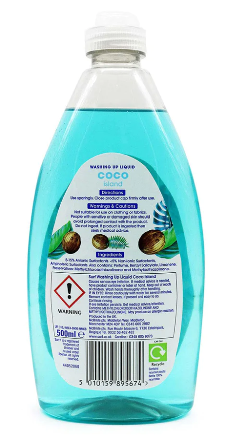 Surf Coco Island Washing Up Liquid 500ml
