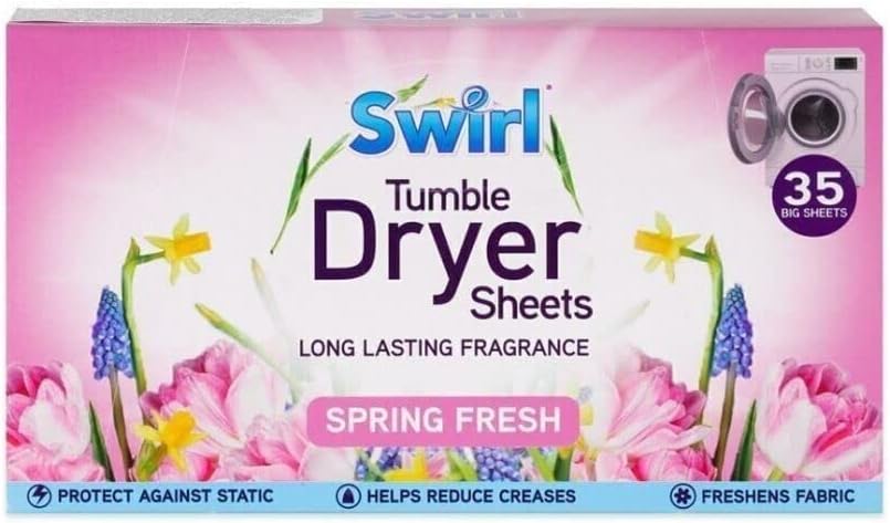 Swirl Tumble Dryer Sheets Spring Fresh Scent 35 Pack