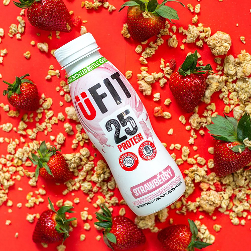 UFit 25g High Protein Shake Drink - Strawberry - 10 x 330ml
