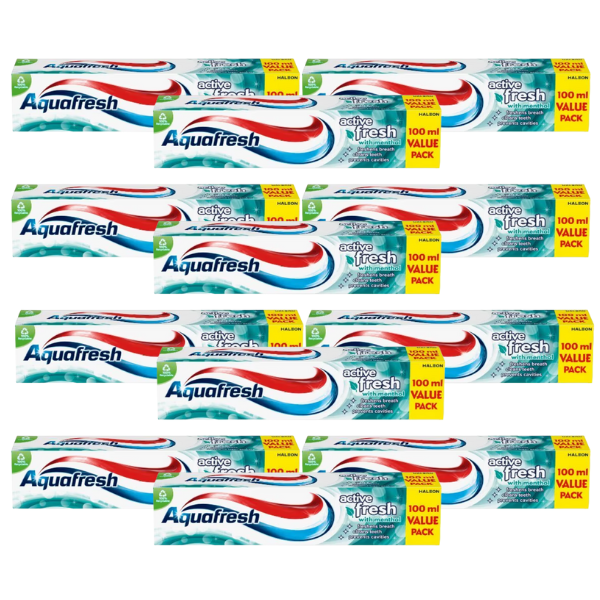 Aquafresh Active Fresh Toothpaste with Menthol 12 x 100ml