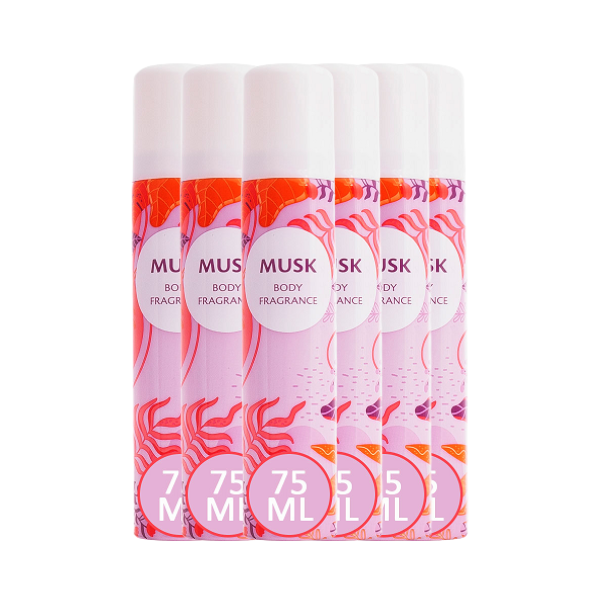 Insette Body Fragrance Musk Deodorant 6 x 75ml Sprays 