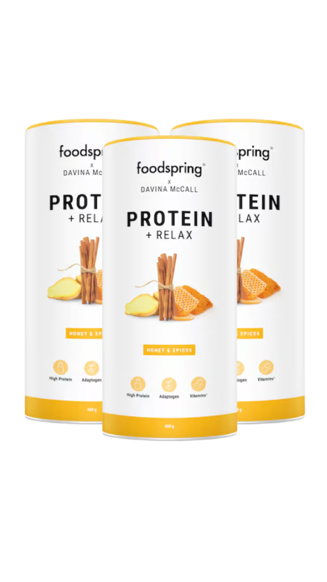 Foodspring X Davina Mccall Protein + Relax 3 x 480g