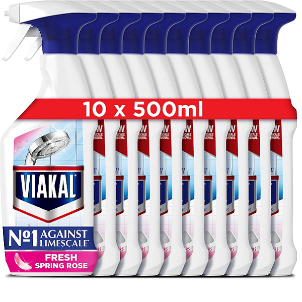 Viakal Fresh Scent Limescale Remover Spray Spring Rose 10 x 500ml