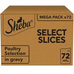 Sheba Select Slices In Gravy Poultry Selection Wet Cat Food Pouches For Adult Cats 72 x 85g Pack