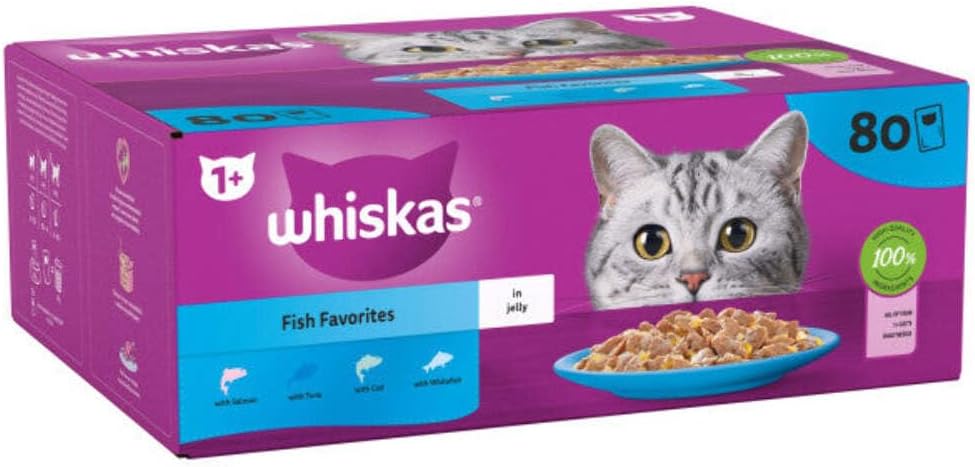 Whiskas Fish Favourite Cat Food In Jelly 80 Sachets