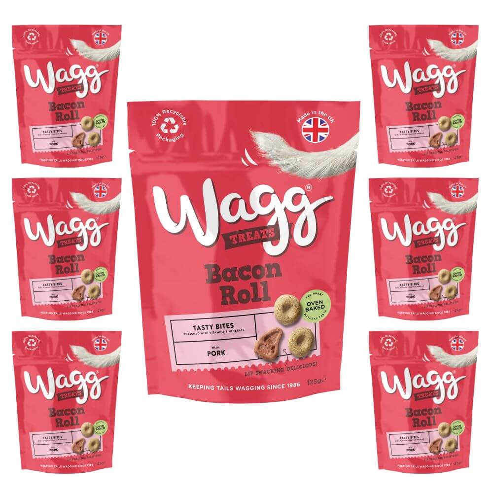 Wagg Bacon Roll Dog Treats Full Case Deal 7 Bags