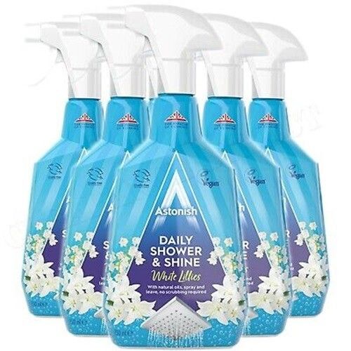 Astonish Daily Shower & Shine White Lilies Bathroom Cleaning Spray 6x 750ml Bulk