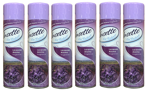 Insette Lavender Aroma Fragrance Air Freshener Room Spray 6x300ml EXP AUGUST2026