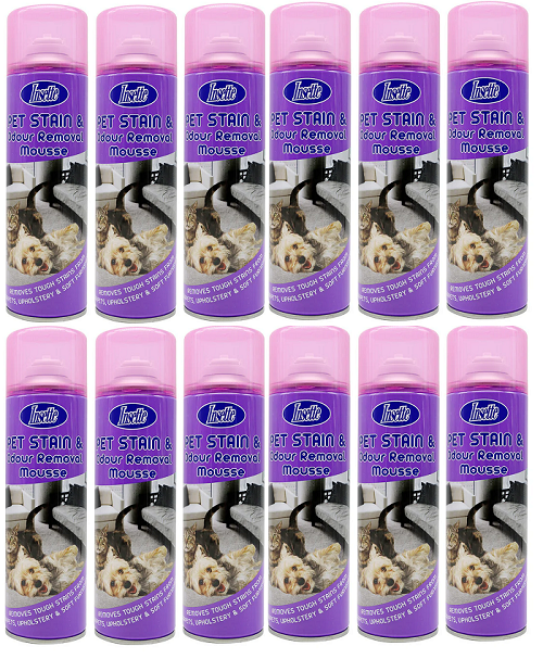 Insette Pet Stain & Odour Removal Mousse Tough On Stains (12x 500ml Large Tins)