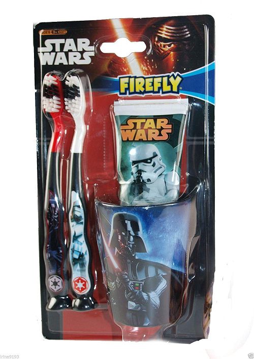 Disney Star Wars Firefly Dental Gift Set 2 x Toothbrush Toothpaste 75ml & Beaker