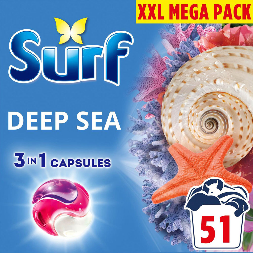 Surf 3 in 1 Deep Sea Laundry Capsules 51 Washes