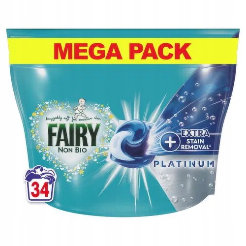 Fairy Non Bio Platinum Washing Pods, 34 Washes
