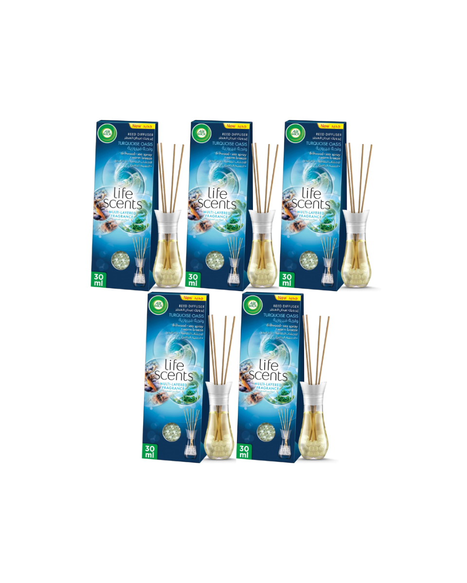 Air Wick Life Scents Reed Diffuser, Turquoise Oasis (5 x 30mls)