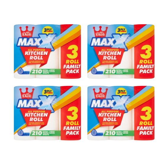 Little Duck Max Kitchen Roll 3Pk (4x 3pk) 12 Rolls