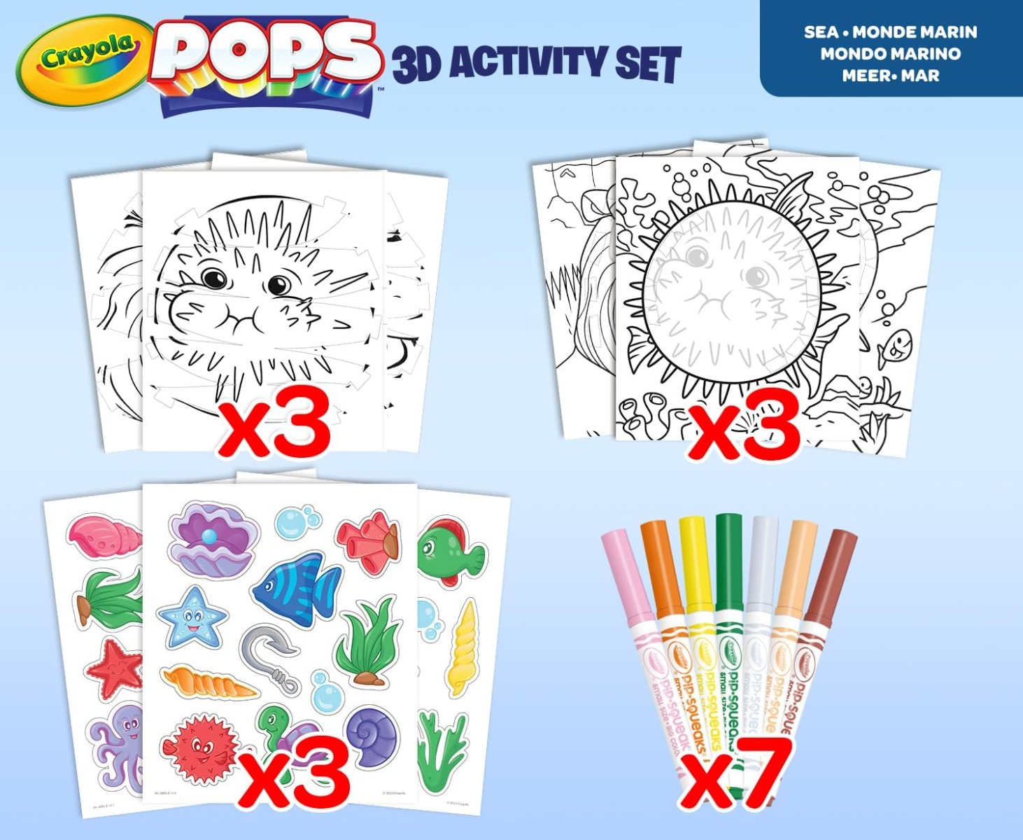 Crayola POPs 3D Kids Art Set, Sea, Ages 6+