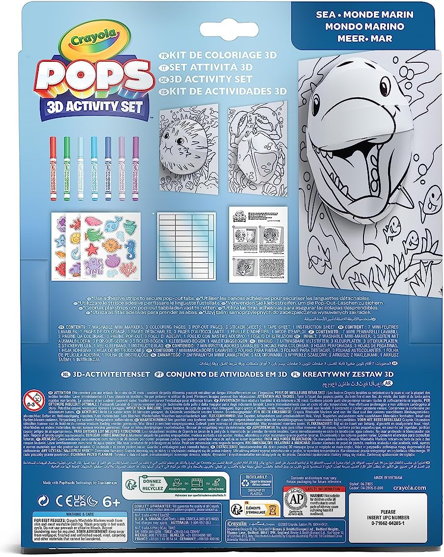 Crayola POPs 3D Kids Art Set, Sea, Ages 6+
