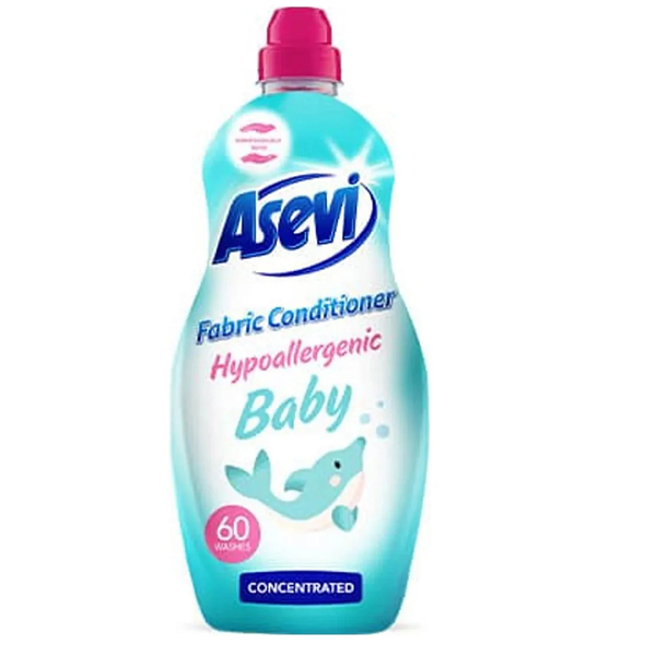 Asevi Hypoallergenic Baby Fabric Conditioner 60 Washes 1380ml 
