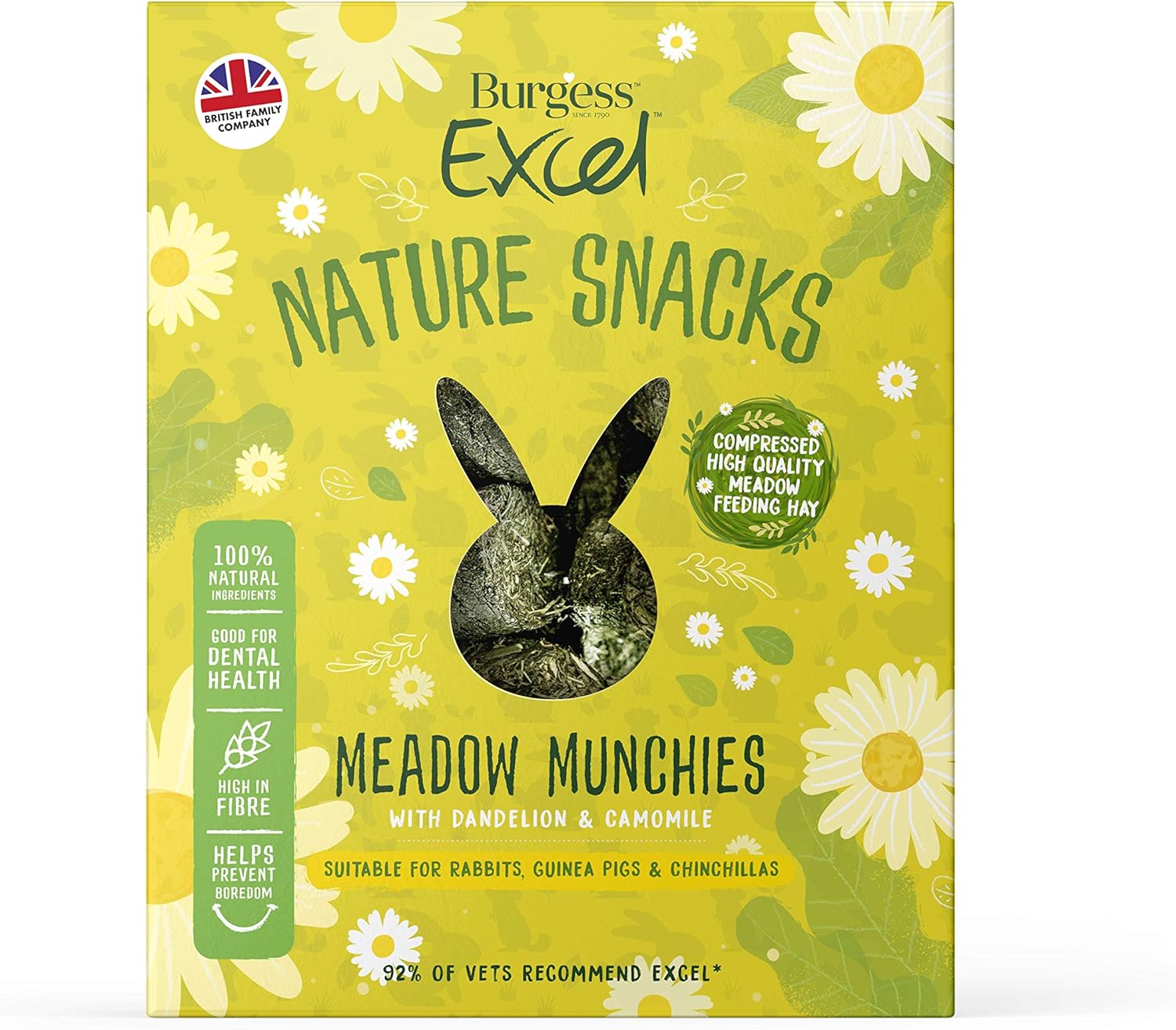 Burgess Excel Meadow Munchies Rabbit, Guinea Pig & Chinchilla Feeding Hay Treats - 1kg