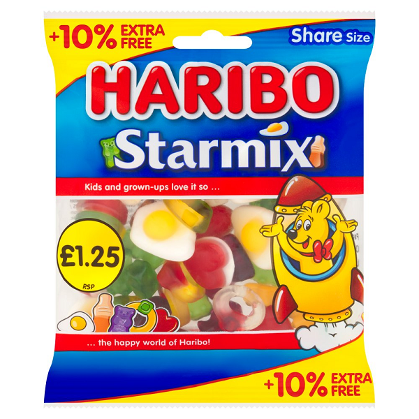 Haribo Starmix Fruit & Cola Flavour Sweets Sharing Bag 154g