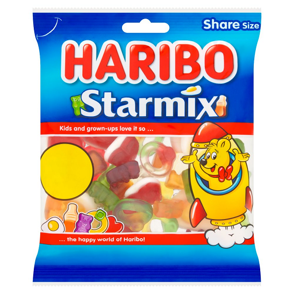 Haribo Starmix Fruit & Cola Flavour Sweets Sharing Bag 140g