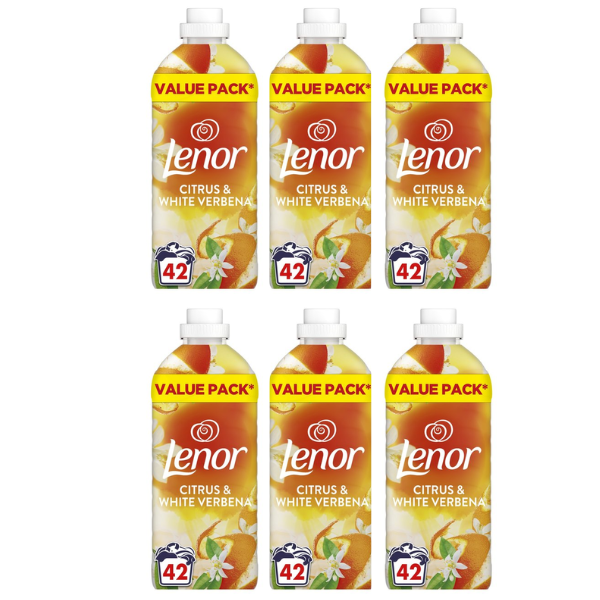 Lenor Fabric Conditioner Citrus & White Verbena 6 x 42 Wash 1.386L