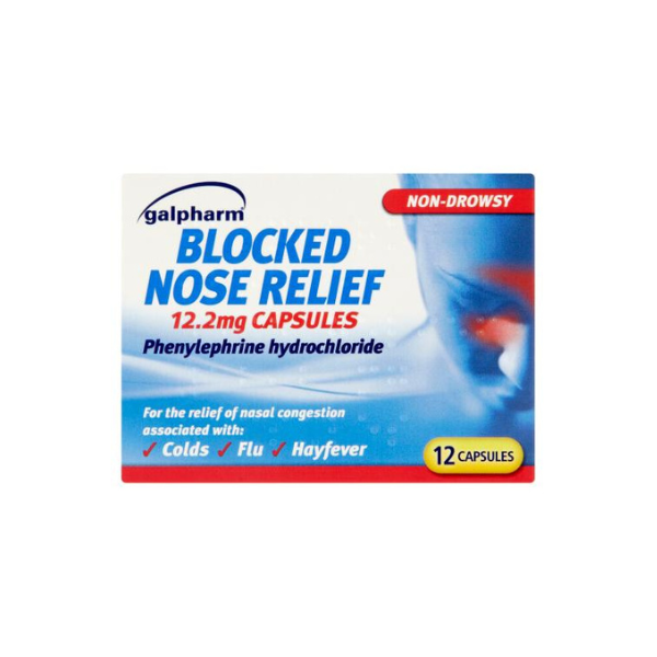 Galpharm Blocked Nose Relief 12.2mg Capsules 12 Capsules