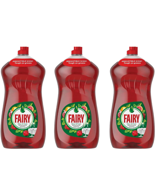 Fairy Clean & Fresh Washing Up Liquid Pomegranate & Grapefruit (3 x 1450ML)