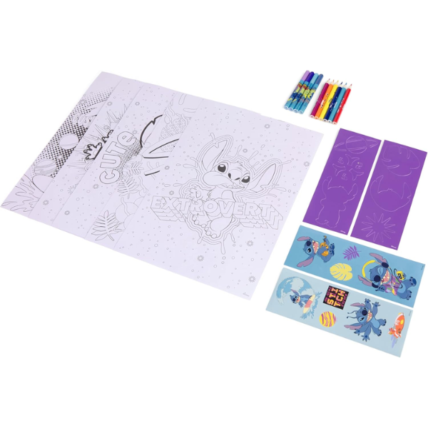 Disney Stitch Travel Painting Table Pens And stickers Set for Unisex