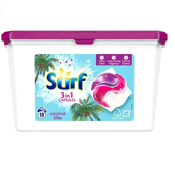 Surf 3 in 1 Washing Capsules Coconut Bliss (18 Washes)