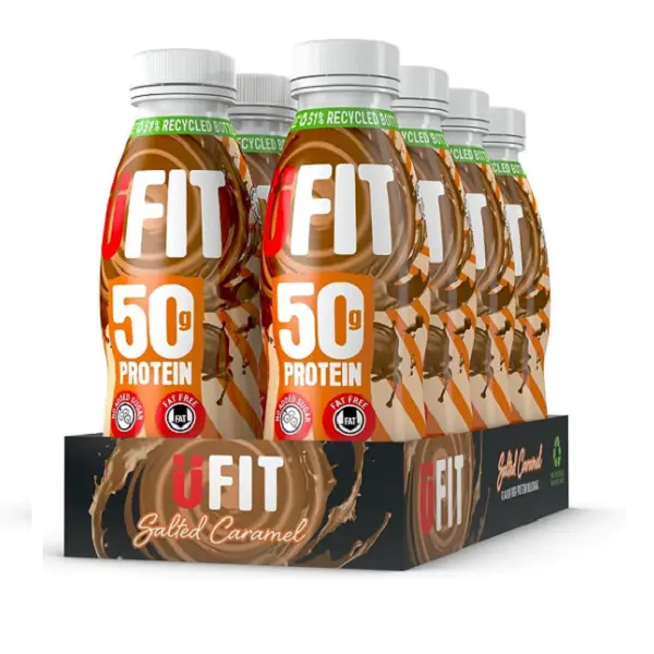 UFit 50g High Protein Shake Drink Salted Caramel 8 x 500ml