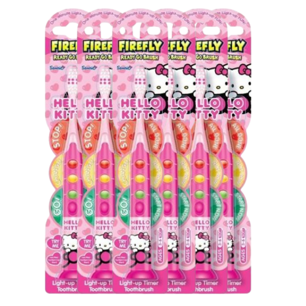 Hello Kitty Ready Go Light-up Timer Kids Toothbrush 6pcs