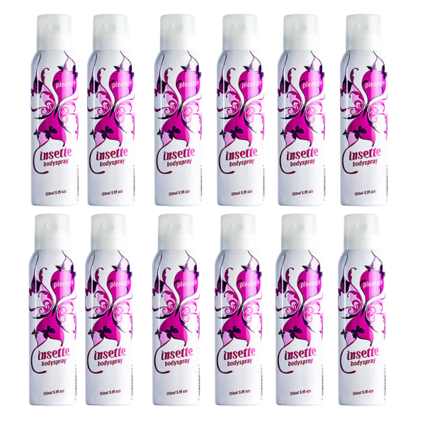 Insette Ladies Bodyspray Pleasure - Floral & Zesty 12 x 150ml