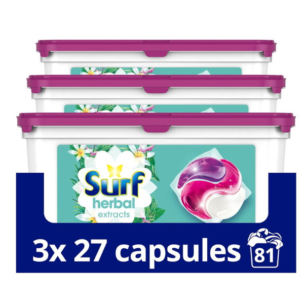 Surf Herbal Extracts 3 in 1 Capsules Washing Capsules 3 x 27 Washes